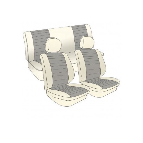  Housses de sièges TMI 2 tons couleurs & texture au choix pour Coccinelle cabriolet 77 ->79 - VK43144 