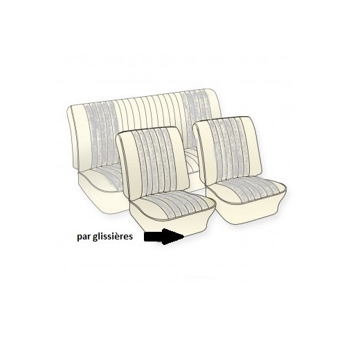  Housses de sièges TMI 2 tons couleurs & texture au choix pour Coccinelle Cabriolet 68 ->72 Europe - VK43147 