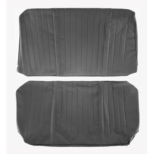 Housses de siège TMI en vinyle gaufré noir pour Volkswagen Coccinelle cabriolet 68 ->69 (USA) - VK43153