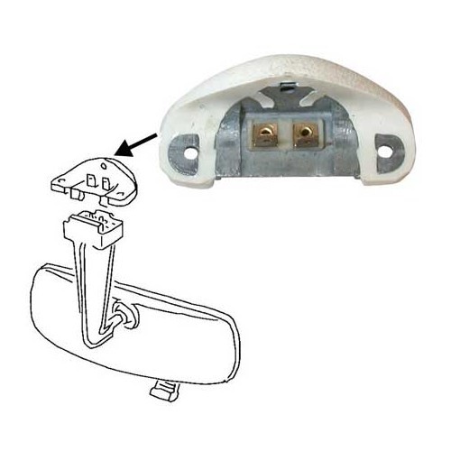  Support de rétroviseur intérieur pour Volkswagen Coccinelle Cabriolet & Karmann-Ghia 68-> - VKB29502 