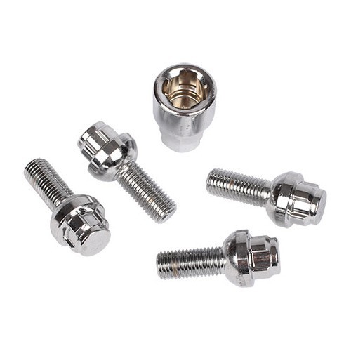 Set of 12 mm round/spherical anti-theft screws