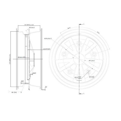 Felge Fumagalli 5 x 205 Blech grau - 6 X 15". - VL33423