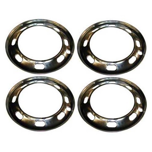  Polished aluminium trim rings for Volkswagen Beetle 72 -&gt;79 - set of 4 - VL40500 