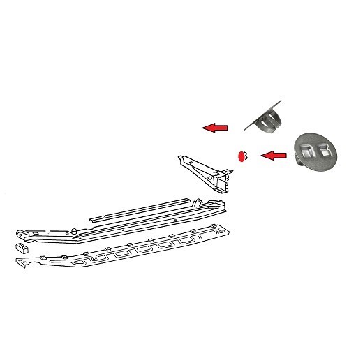  Tapa del travesaño trasero para VW Escarabajo y KG 71 -> - VS00116 