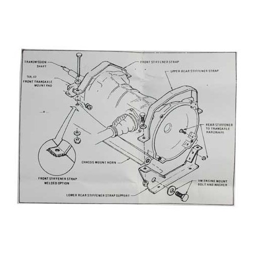 Semi-rigid gearbox strapping kit for Volkswagen Beetle 61 -> - VS00216