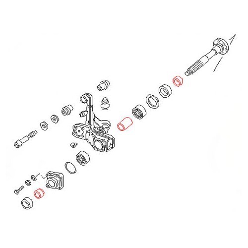 Satz Distanzstücke für hintere Kardanlager für Kaefer 1302, 1303  - VS01106KIT