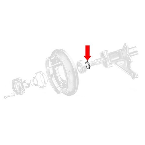 Bague d'appui de roulement arrière & étanchéité joint spi pour Volkswagen Coccinelle & Combi Split à trompettes - VS09903