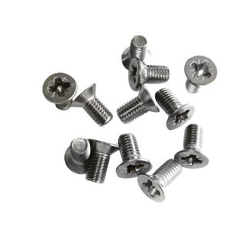  Stainless steel door hinge screws for Volkswagen Beetle 55-&gt; - 12 pieces - VT09004 