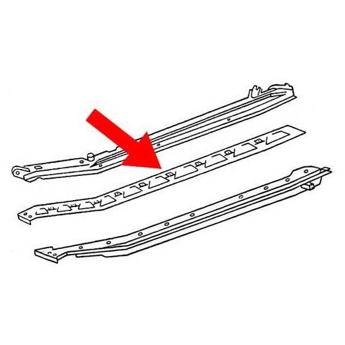  Chapa debajo del conducto de calefacción izquierdo para Volkswagen escarabajo 1200 y 1300. - VT113111-1 