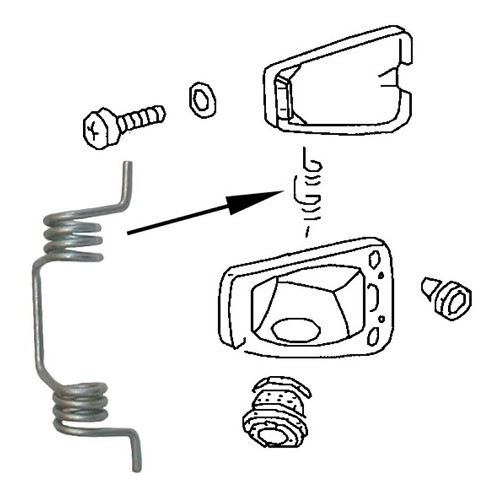  Fuel door spring for Volkswagen Beetle (08/1967-) - VT12102 