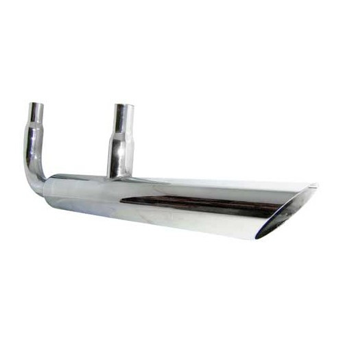  Chrome "Zoomie" side pipe exhaust for Volkswagen Beetle - damaged - VX20601 