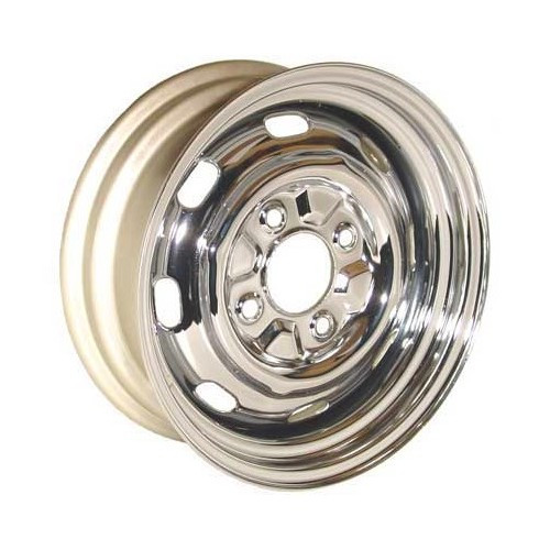     
                
                
    1 4-hole 5.5 X 15" original chromed steel wheel - 2nd choice - VX33402
