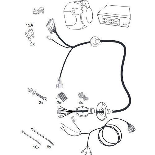 7-pin harness for AUDI A3 SEDAN 3 DOORS 8V (02/2012 - 05/2014) - WD04716