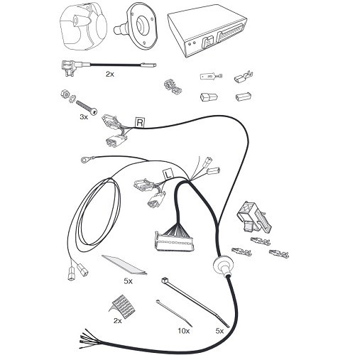 Cablaggio a 7 poli per TOYOTA AURIS SEDAN 2 (10/2012 - 12/2018) - WD04928