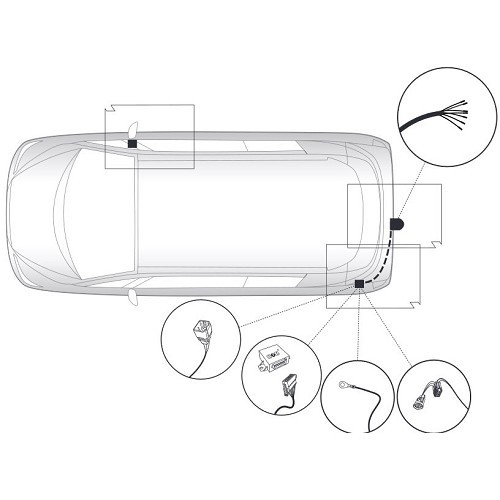 7-pin harness for CITROËN C8 (11/2005 - 06/2014) - WD05007