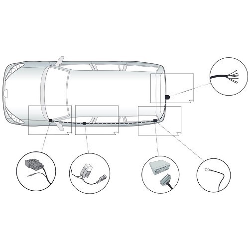 7-poliger Kabelbaum für CITROËN C5 AIRCROSS NICHT VORGERÜSTET von 11/2018 bis heute - WD05043