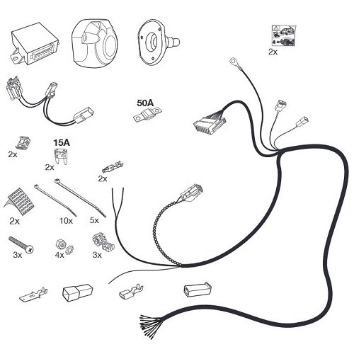 Chicote de 13 pinos para CITROËN C4 PICASSO 1 (10/2006 - 05/2013) - WD05347