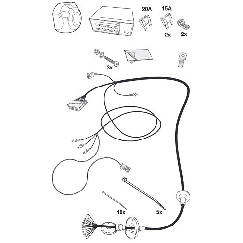 Cablaggio 13 pin per MERCEDES CLA SHOOTING BRAKE X117 (03/2015 - 09/2019) - WD05367