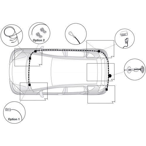 Cablaggio 13 pin per MERCEDES CLA SHOOTING BRAKE X117 (03/2015 - 09/2019) - WD05367