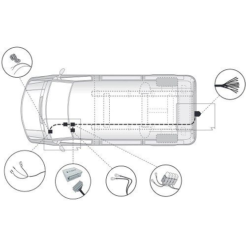 Faisceau 13 broches pour VOLKSWAGEN CRAFTER 2 FOURGON sans préparation pour attelage de 01/2017 à nos jours - WD05660