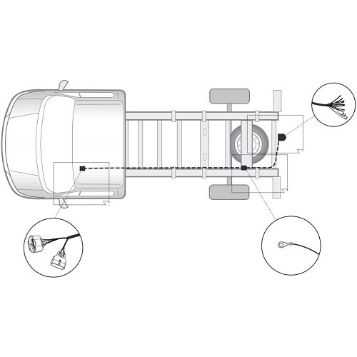 Cablaggio 7 poli per OPEL MOVANO B PIATTAFORMA NON ATTREZZATA dal 09/2014 ad oggi - WD06121