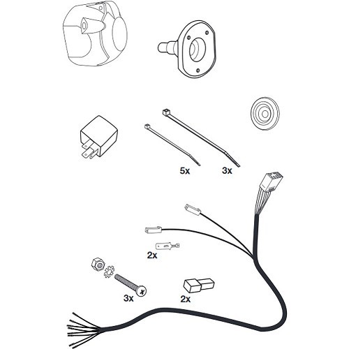 Chicote de 7 pinos para LAND ROVER FREELANDER 1 (02/1998 - 10/2006) - WD09043