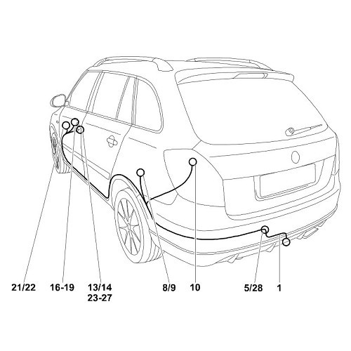 Cablaggio a 7 poli per FABIA 3 BERLINE dal 08/2014 ad oggi - WD09089