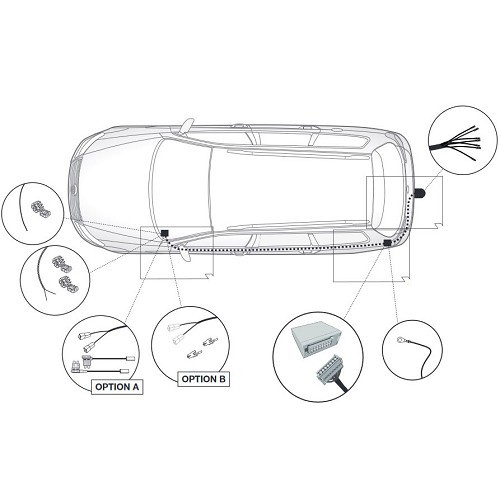 Chicote de 7 pinos para VOLKSWAGEN T-ROC de 07/2017 até o momento - WD09122